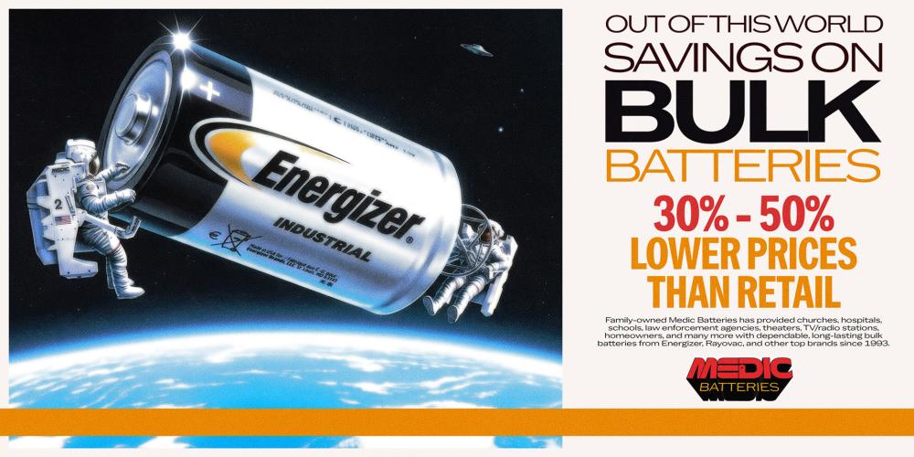 Out of This World Savings Bulk Batteries from Medic Batteries